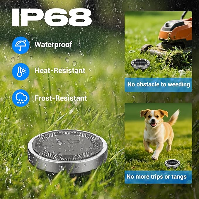 Peasur Solar Ground Lights Outdoor, 2 Pack Flat Solar Powered Disc Lights, IP68 Waterproof, Anti-Rust, Landscape Lighting for Pathway Garden Yard Lawn Walkway Landscape Driveway, Purple