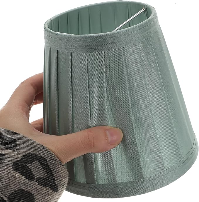Small Lamp Shade - Clip On Bulb Lampshade Fabric Lampshade Mini Lamp Shade Replacement Lamp Shades for Table Lamps, Floor Lamps, Wall Lamps, 5x5x3 Inch, Green