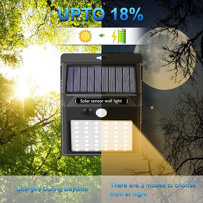 Solar Lights Outdoor, 10 Pack Solar Motion Sensor Outdoor Lights with 3 Lighting Modes, IP65 Waterproof Solar Fence Lights for House (Warm White)