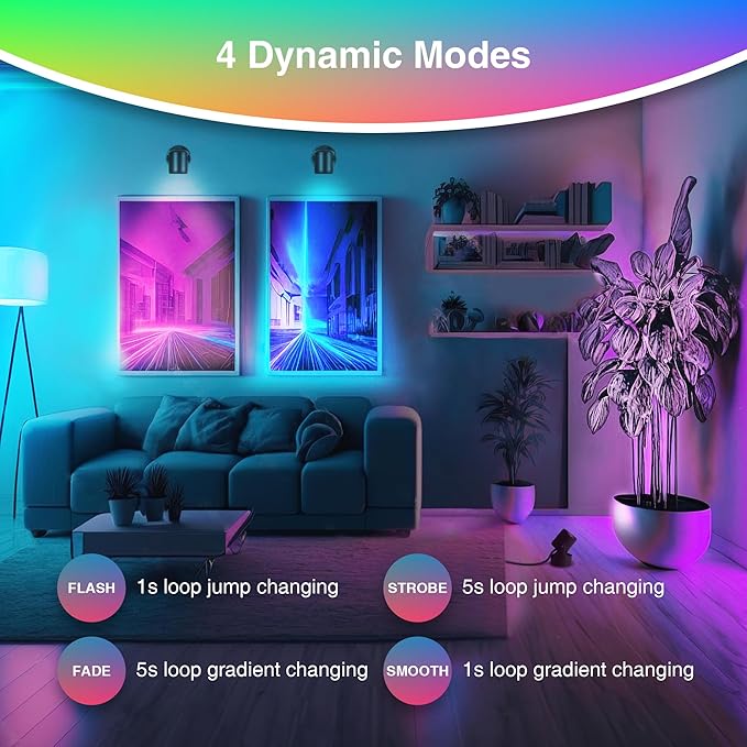 6W RGBW Up Lights Indoor Christmas Spotlight Indoor LED Color Changing Uplighting Indoor with Remote 120V Spot Lights Indoor Plug in Floor Spotlight Indoor for Plant Picture Party, 4 Pack