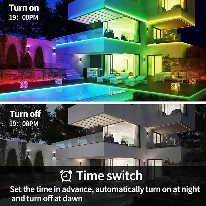 500ft Outdoor LED Strip Lights Waterproof,IP68 Waterproof Led Rope Lights with Remote and App Controlled，Music Sync RGB Outdoor Led Strip Lights for Bedroom,Roof,Courtyards（2 Rolls of 250ft）