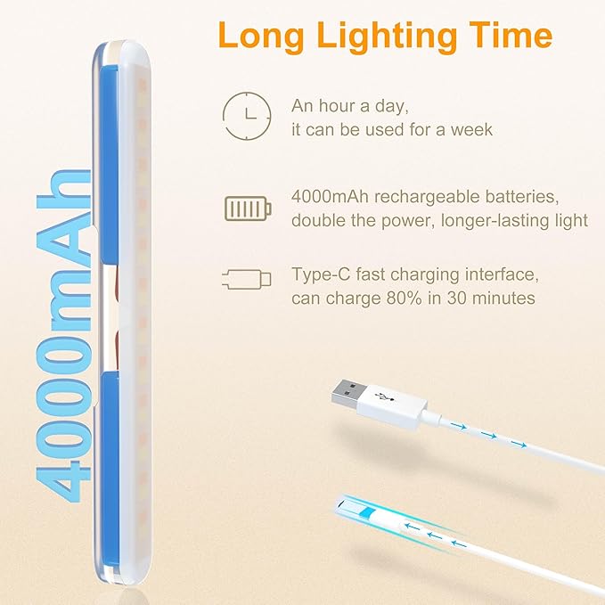 Wireless Vanity Lights for Mirror, Rechargeable Battery Operated Stick on Lamp, Adjustable Color Brightness & Angle Makeup Light, Cordless Magnetic LED Bar Renter Friendly Lighting Decor Gift