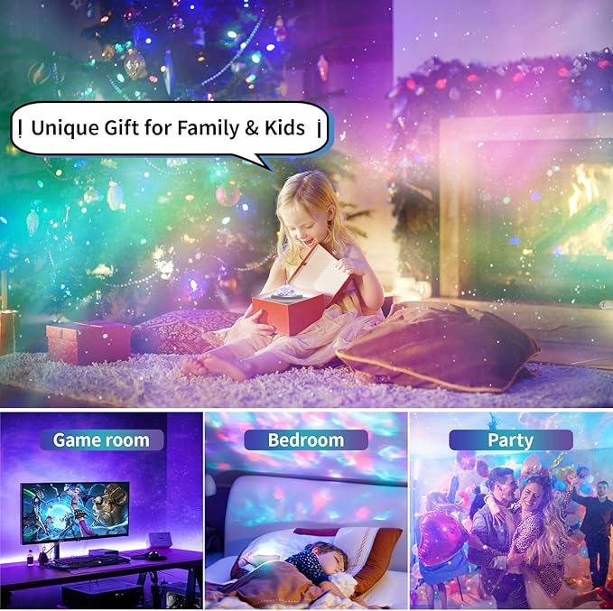 easeking Star Projector Galaxy Light Projector with Bluetooth Speaker, Multiple Colors Dynamic Projections Star Night Light Projector for Kids Adults Bedroom, Space Lights for Bedroom Decor Aesthetic