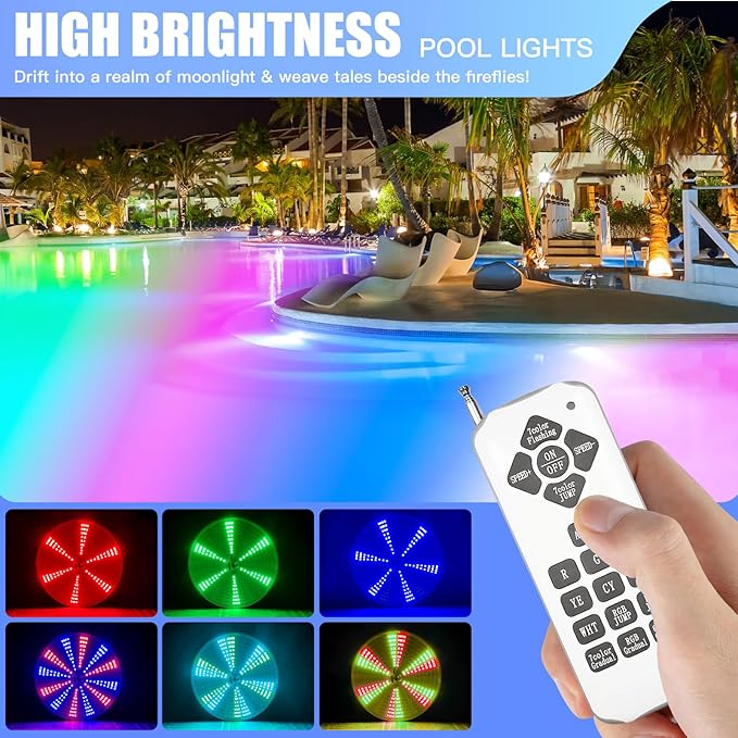 LED Pool Lights,Above Ground Pool 120V 35W RGB Color Changing Pool Light Bulb for Inground Pool,E26 Replacement Bulbs for 500W Pentair and Hayward Fixture with Remote Control-2Pack