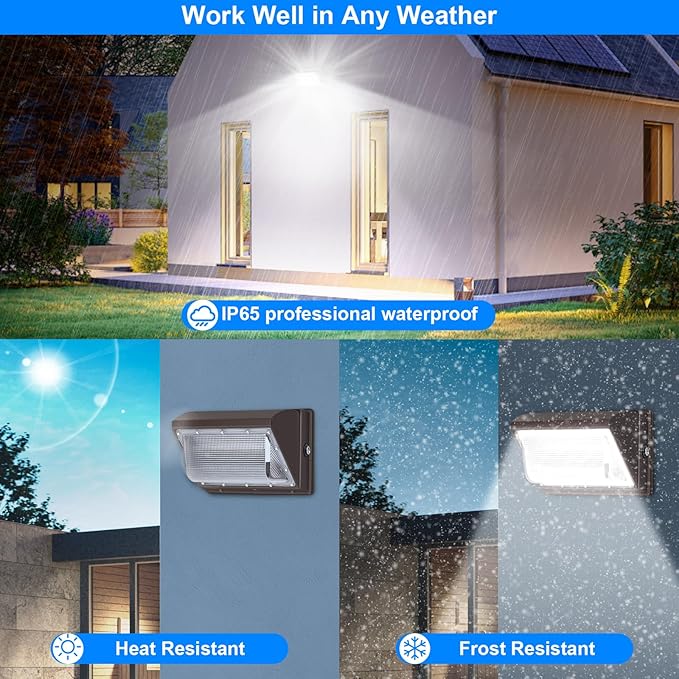 120W LED Wall Pack Lights Dusk to Dawn with Photocell, 15840LM 5000K Super Bright Outdoor Wall Packs, Commercial IP65 Waterproof Outside Security Lighting (4 Pack)