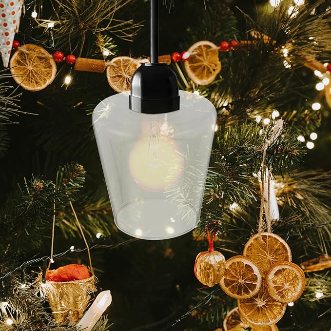DOITOOL Cylinder Glass Lamp Shade Replacement for Sockets Clear Cylinder Glass Cover for Pendant Chandelier Wall Sconce Table Lamps Soft Glow Diffusion Compatible Lighting Accessory