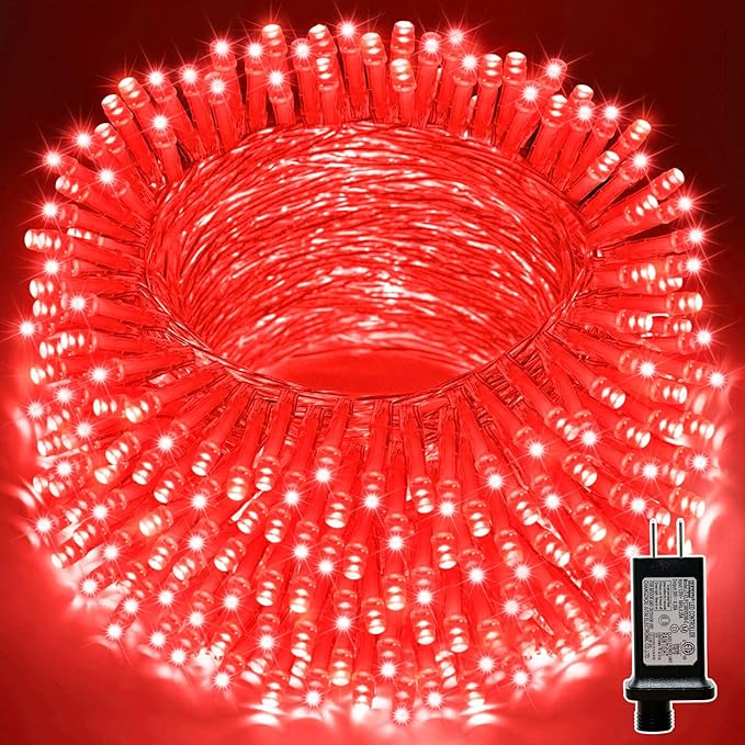 LAMPHOME 200 LED 66ft Valentines Decorative Mini Lights, Red String Lights Outdoor Valentines Day Decorations,Christmas Fairy String Lights Plug in, 16 Lighting Modes Waterproof for Tree Wedding Party