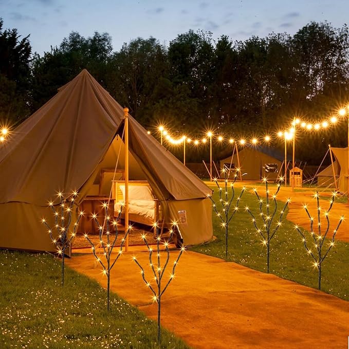 PEIDUO Lighted Willow Branches 30Inch 120 LED Twig Lights, 6PK Tree Branch Pathway Light for Holiday Xmas Decorations Indoor Outdoor Stake Lights