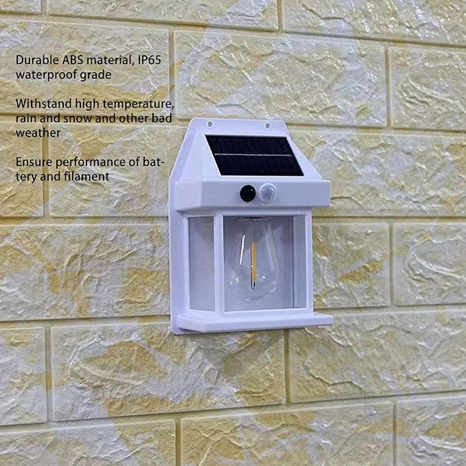 Solar Wall Lights, Outdoor Motion Sensor, Dusk to Dawn LED Outdoor Solar Lights with 3 Modes, for Patio, Garage, Shed (White)
