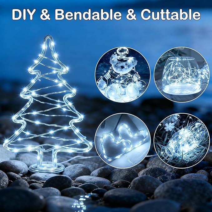 ZNYCYE 10 Pack Fairy Lights Battery Operated,10 ft 30 LED String Lights 8 Modes with Timer Waterproof Fairy Lights for DIY Wedding Party Bedroom Mason Jars Christmas Decorations (Cool White)