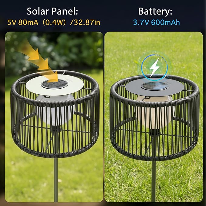 EcoGreen U-Shaped Solar Outdoor tanding Lamp with Table – 21×14×55 Inch Modern Outdoor Light, Solar Powered, 8H Warm Glow, Waterproof for Porch, Garden, Balcony(Gray, Single Pack)