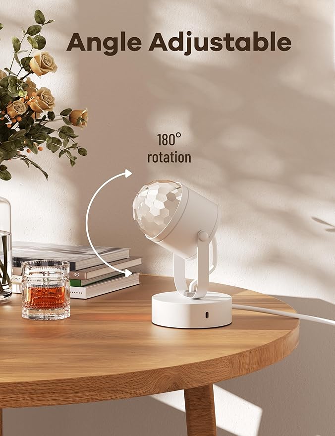 Joyzy Plug-in Dynamic Ocean Wave Table Lamp with Remote Water Ripple Night Light Projector for Room Party Decoration, Color Changing Ambient Lamps, Christmas Decor Lights, Videography Projection