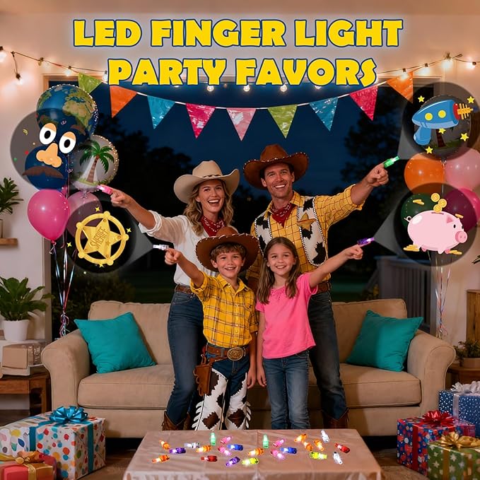 36 Pcs Toy Inspired Story Themed Party Favors LED Finger Lights for Kids, Glow in the Dark Birthday Party Supplies, Goodie Bag Fillers, Classroom Rewards Gifts Bulk, Cosplay & Night Games