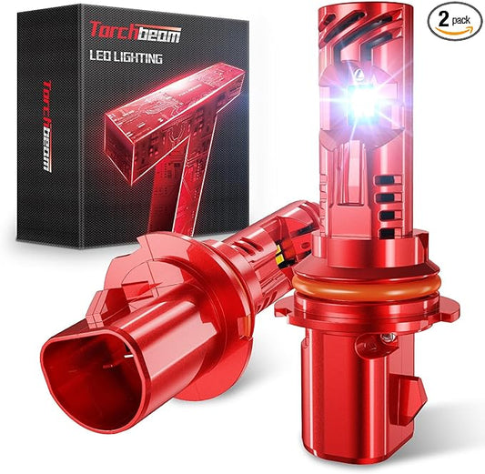 Torchbeam 9004/HB1 Bulbs Combo,45000LM Super Bright 6500K Cool White,9004/HB1 Light for ATVS,Fog Powersports Bulbs 50000HRS Lifespan,Pack of 2