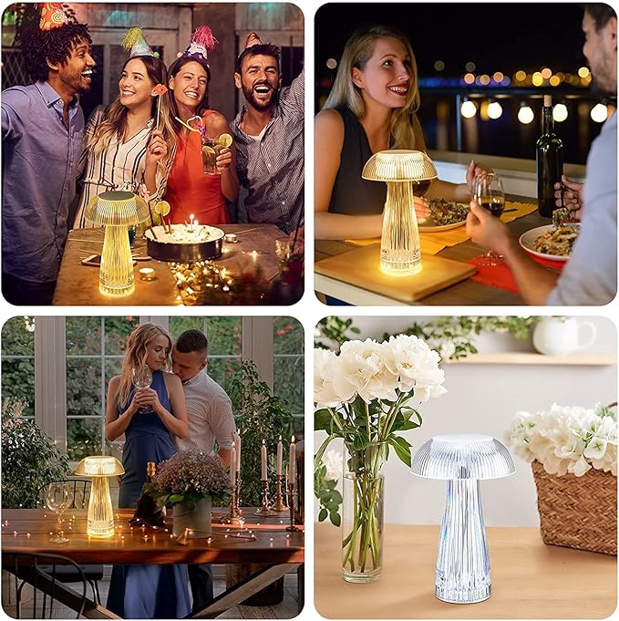 Crystal Lamp, Crystal Table Lamp Rose Crystal Lamp USB Diamond Table Lamp 16 Color Changing Touch Crystal Lamp (J)