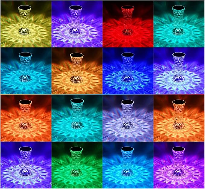 MIFXIN Crystal Table Lamp RGB 16 Colors Changing Remote Control Diamond Crystal Lamp USB Charging Touch Light Decorative Acrylic LED Desk Lamp for Bedroom Living Room Dinning Table Decor