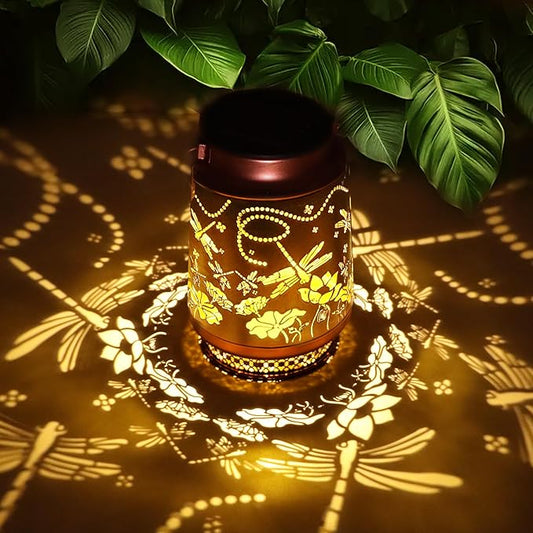 Dragonfly Gifts for Women Solar Lantern Dragonfly Decor Birthday Gifts for Women Mom Grandma Sister Friend Mothers Day Gifts Garden Decor Metal Solar Lights Outside Decor for Backyard Patio Deck Porch
