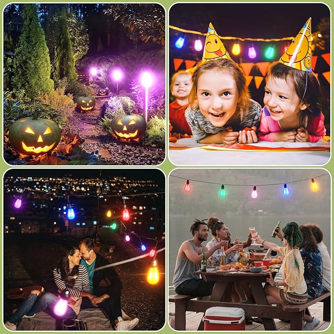 12-Pack Blue String Light Bulbs, Patio String Light Replacement Bulbs for Outdoor Indoor, 1W E26 Base S14 LED Colored Light Bulbs for Christmas Halloween,Holiday,Home Decor