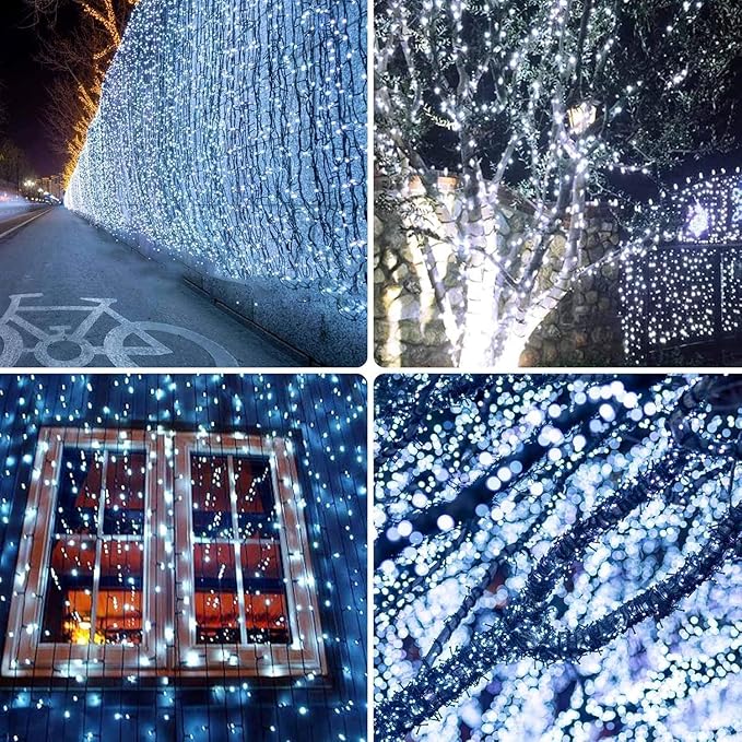 6 Pack Solar String Lights for Outside, 285 FT Total 720 LED Solar Chrismas Lights Outdoor with 8 Modes & Memory Function, Waterproof Twinkle Light for Xmas Tree Yard Party Decorations (Cool White)