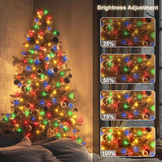 ZAIYW 4 Pack Fairy Lights Battery Operated, 16.5Ft 50LED Fairy Light with Remote Control Timer 8 Modes Twinkle Christmas String Lights for Indoor Outdoor Wreath Tree Party Gift Decor (Multicolor)