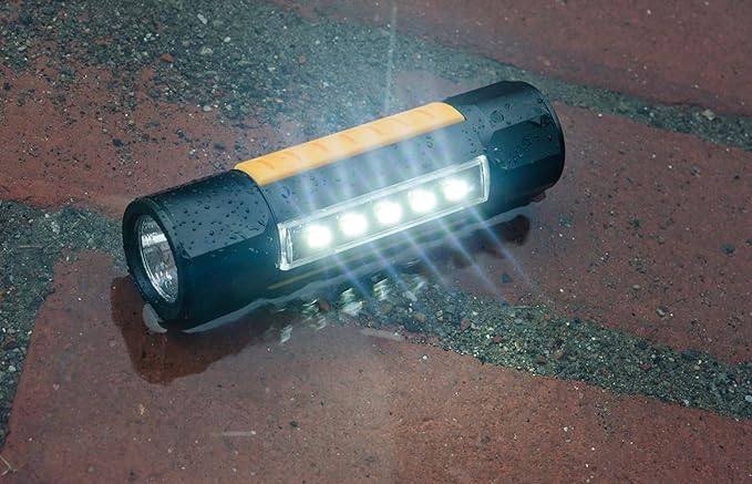 Cat CT3410 Dual Beam Aluminum Tactical Light – Double-Duty 275 Lumen Top Beam, 200 Lumen Flood Panel Light, Black/Yellow