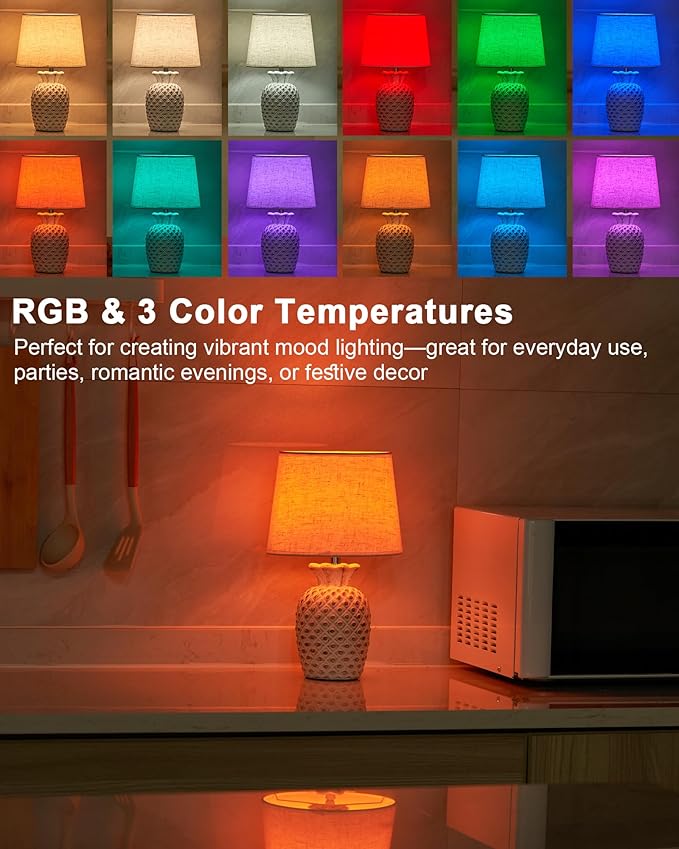 UMEXUS 13" Small Rechargeable Cordless Table Lamp, Remote Control Timer Dimmer, Battery Powered Color Changing Light, Nightstand Lamp for Bedroom Kitchen Living Room (Upgraded Ceramic Base)
