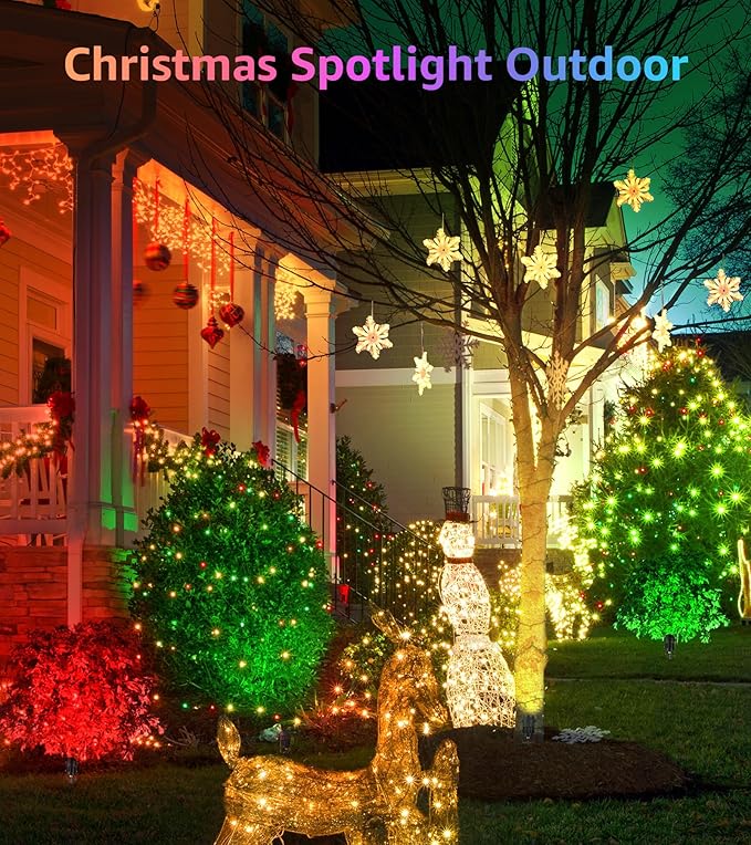 SUNVIE Christmas Spot Lights Outdoor 12W RGB LED Color Changing Landscape Lights with Remote Control 120V Landscape Lighting Waterproof Outdoor Spotlight for Yard Garden Patio Lawn Decorative, 2 Pack