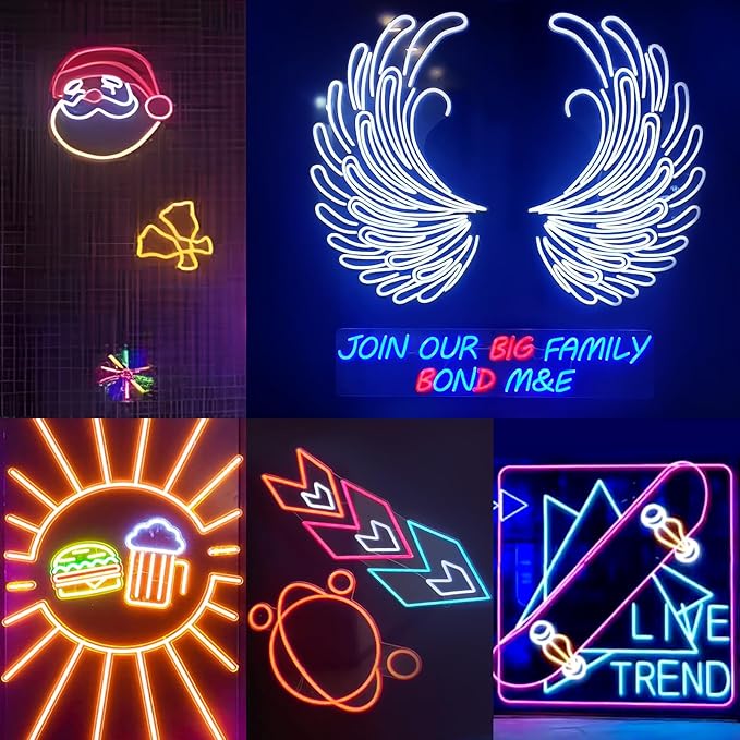 LED Neon Rope Lights, 23ft RGB LED Light Strip, 24V Music Sync App/Remote Control DIY Rope Light, IP67 Waterproof Gaming LED Neon Strip Lights for Bedroom Indoor Oudoor Décor