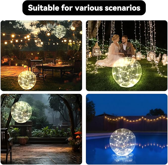 Solar Pool Lights Floating,Waterproof Magic LED Pool Decor with 7 Color Changing, Auto On/Off at Night,No Batteries Needed, Rechargeable for Outdoor Pools, Hot Tubs, Garden & Party Decor [2 Pack]