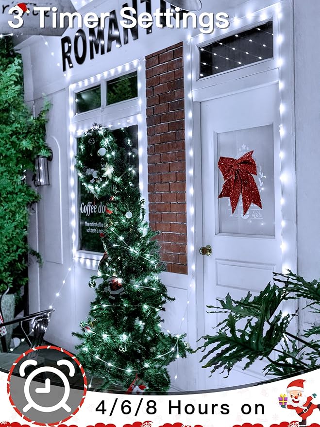 1000 LED 328 FT Outdoor Christmas Lights, IP67 Waterproof Twinkle String Lights with Remote 8 Modes and Timer Memory Function, Fairy Light for Holiday Garden Party Decorations