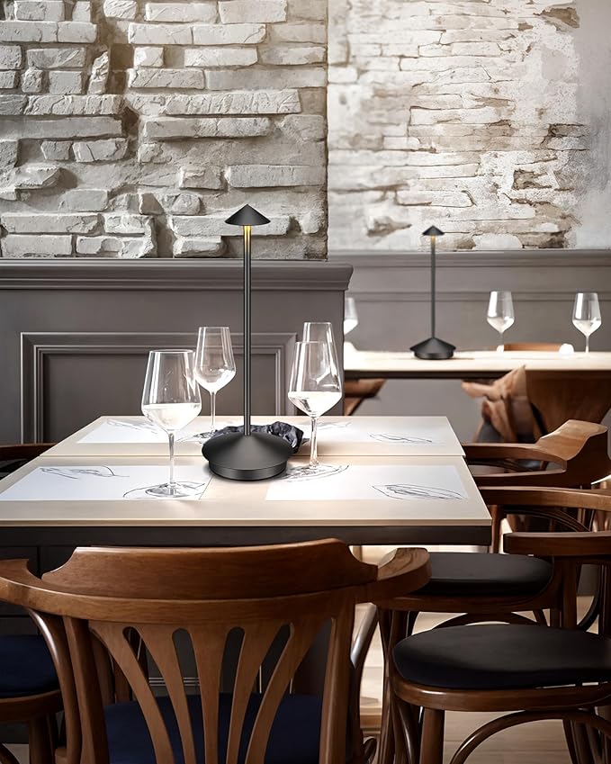 Portable Led Cordless Lamp Table Light, Rechargeable 6000mAh Battery Outdoor Table Lamp for Dinning Restaurant Patio Bedroom Camping, IP54 Waterproof, Dimmable