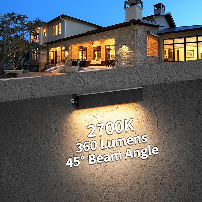 8-Packs 3W 7 Inch LED Hardscape Paver Lighting,12V AC/DC Low Voltage Retaining Wall Lights,LED Landscape Lighting,2700K Soft White Outdoor Step Light,50,000 Hours Lifespan-Black
