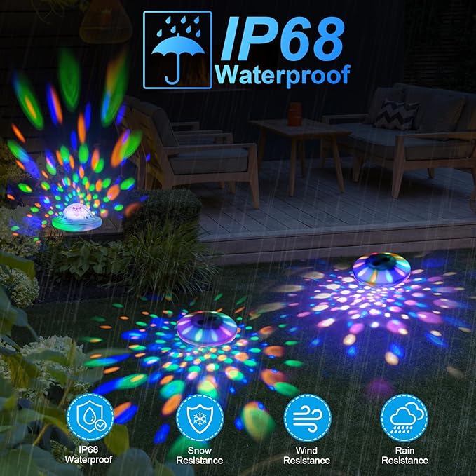 Floating Pool Lights with Remote: (4 Pack) Pool Light with 6 Dynamic Lighting Effects Rechargeable RGB Color Changing Pool Float Lights for Pond Bathtub Hot Tub Garden Party