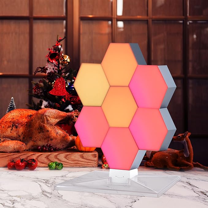 Yescom APP Control Smart LED Light Panels Hexagon Smarter Expansion Kit 16 Million Colors Changing Gaming Room Decor Touch Lamp Replacement
