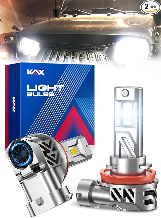 KAX 2025 10X Brightener 9005 Led Bulb for Car Owners, 50000Lm HB3 for Drivers at Night, LED Bulb During Bad Weather, 1:1 Real Size, 100000 Hours Lifespan, 99% Fit Your Vehicles, Plug & Play, 2 Pack