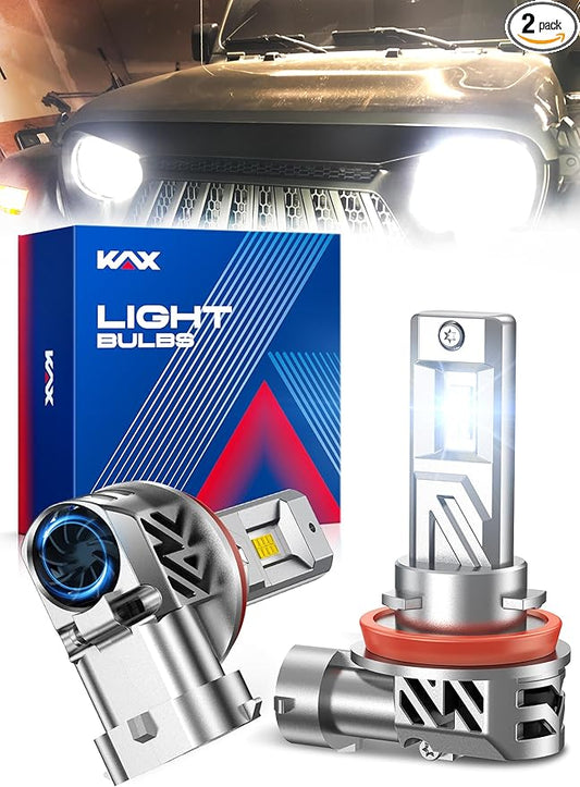KAX 2025 10X Brightener 9005 Led Bulb for Car Owners, 50000Lm HB3 for Drivers at Night, LED Bulb During Bad Weather, 1:1 Real Size, 100000 Hours Lifespan, 99% Fit Your Vehicles, Plug & Play, 2 Pack