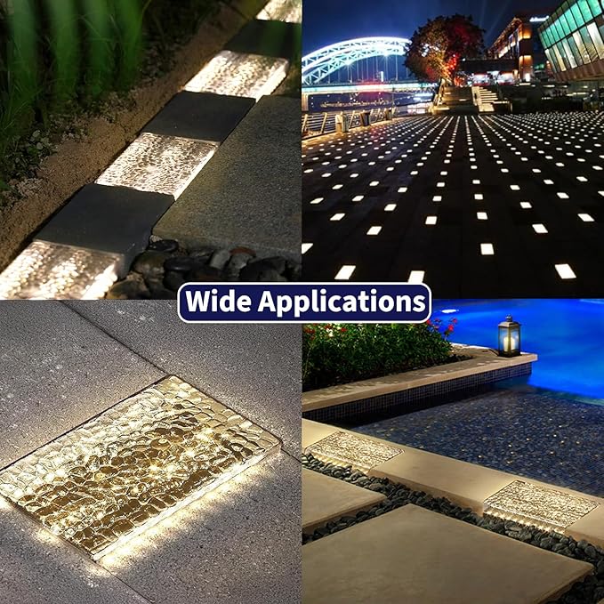 2 Pack Solar Paver Lights Outdoor – 6×9 Inch Waterproof IP67 Recessed Solar LED Paver Lights, Heavy Duty, Warm White 3500K for Driveway, Pathway, Patio & Garden