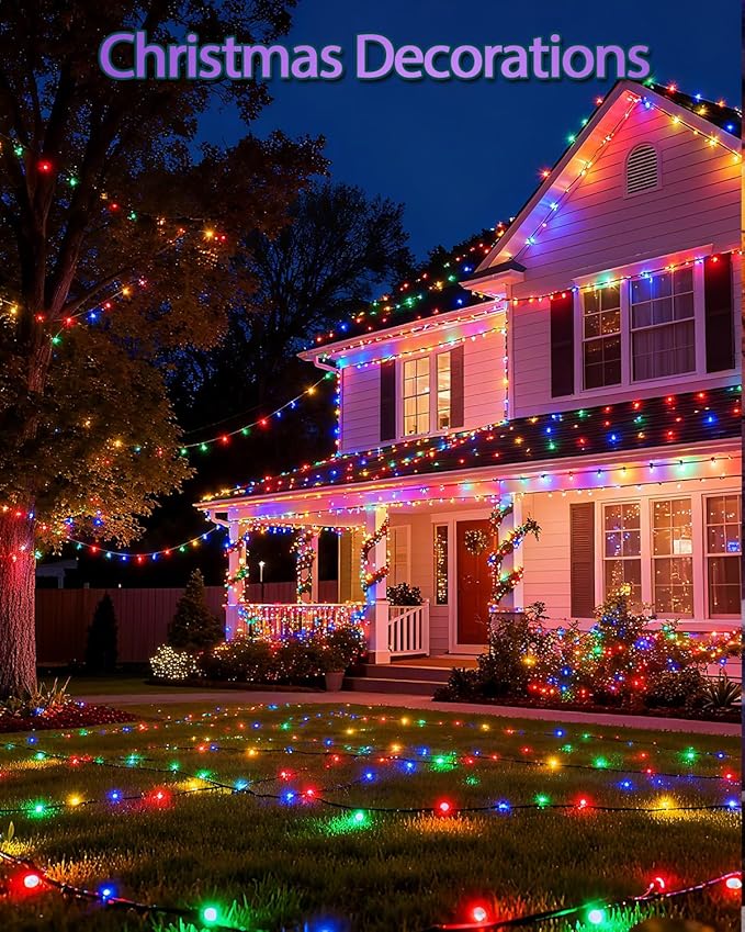 Christmas Lights Outdoor with Timer, Battery Operated Christmas Lights 9.8ft 30LED Christmas Decorations for Small Mini Christmas Tree Multicolor