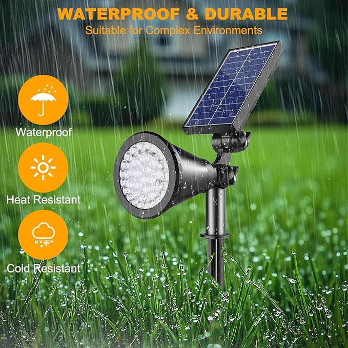 RGB Halloween Solar Lights Outdoor, 2 Modes Solar Spotlights Outdoor Waterproof, Adjustable Solar Color Changing Lights for Yard Garden Holiday Christmas Decorations- 4 Pack (Multicolor)