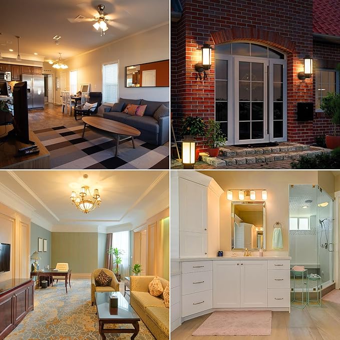 E11 Bulb, JDE11 120V 75W Halogen Light Bulbs, T4 Mini Candelabra Base, Dimmable 2700K Warm White, 4PCS E11 Light Bulb for Chandeliers, Candelabra, Ceiling Fan, Table Lamps, Cabinet Lighting