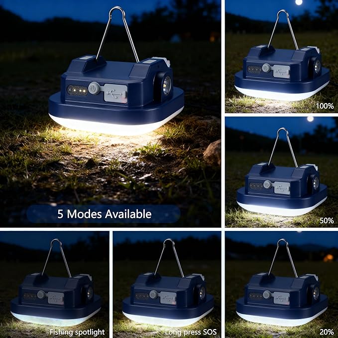 Strood Rechargeable 3000LM LED Camping Lighting,Portable Tent Light,Fixture Camping Lantern Light with Magnet Base, 8000 mAh PowerBank,Survival Gear Camping Equipment Hiking Hurricane Emergency Outage