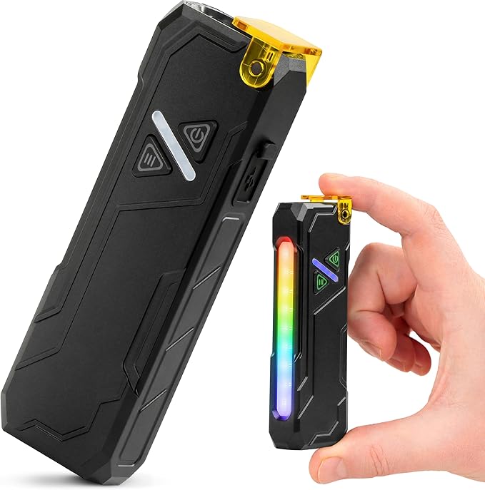 Rechargeable EDC Flashlight, 680 Lumens Waterproof Portable LED Flashlight with RGB Light, 10W USB-C Charging, Aluminum Alloy Magnetic Keychain Flashlight for Outdoor and Camping (Black)