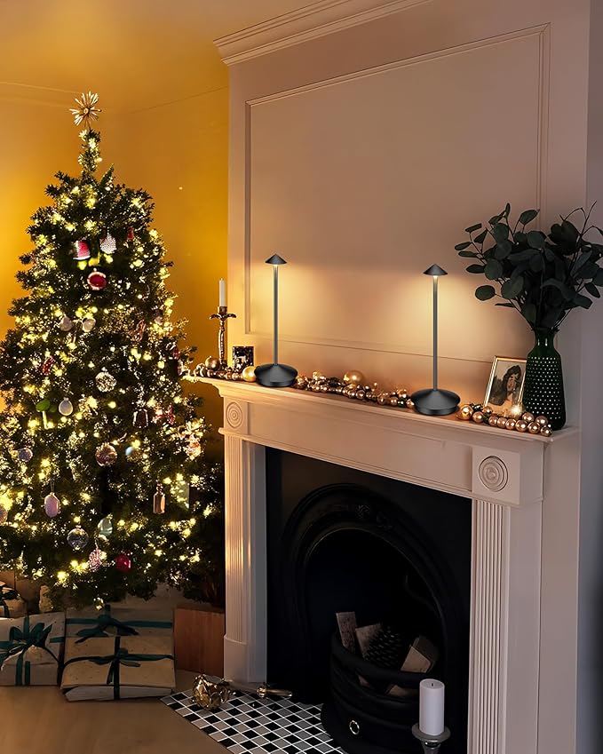 Portable Led Cordless Lamp Table Light, Rechargeable 6000mAh Battery Outdoor Table Lamp for Dinning Restaurant Patio Bedroom Camping, IP54 Waterproof, Dimmable