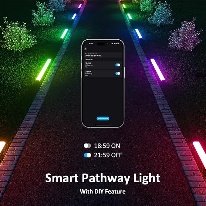Outdoor RGB Light Bar, Outdoor Color Changing Lights Waterproof, APP and Remote Smart Flood Light, Music Sync and Versatile Color Changing Great for Pathway, Poolside, Patio, Lawn Decor (2)