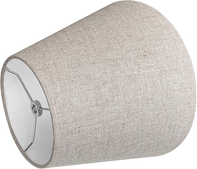 Tootoo Star Barrel White Small Lamp Shade for Table Floor Lamps Replacement, 6x10x7.5 Inch, Fabric Cloth,Spider Model (Brown)