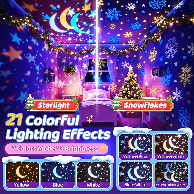 One Fire Night Light Projector for Kids,315 Lighting+15 Films+15 Music Sound Machine Baby, 360°Rotate+Remote+Dimmable Ceiling Star Projector for Kids Room Decor,Unicorn Toys Birthday Gifts for Girls