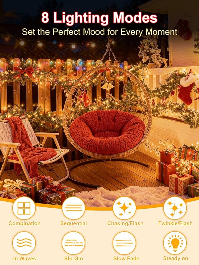Christmas Lights with 1000 LEDs, 328FT Extra Long Plug in Fairy String Lights for Outdoor Tree and Indoor Décor, 8 Modes & Timer, IP65 Waterproof Lights for Yard Garden Decor (Warm White)