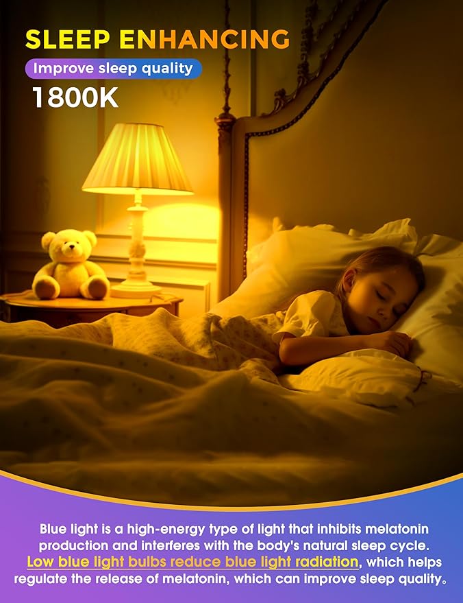 JandCase LED Light Bulbs, 3 Color Temperature(1800K/2700K/5000K), 9W LED Light Bulb 60W Equivalent, Energy Saving, A19 E26 Base Light Bulb for Kitchen, Bedroom, Nursery,Living Room, 2 Pack