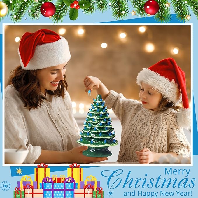 Boao 120 Pcs Ceramic Christmas Tree Replacement Lights Clear Plastic Flame Peg Bulbs Accessories for Ceramic Christmas Trees and DIY Projects(Blue,Medium)