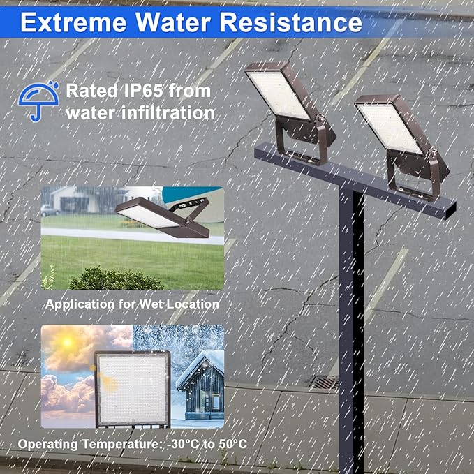 240W LED Flood Light Outdoor, 5700K Daylight LED Stadium Flood Lights, 36720LM Exterior Parking lot Area Lighting, IP65 Waterproof for Stadium,Arena,Parking Lot 120-277VAC,UL&DLC Listed